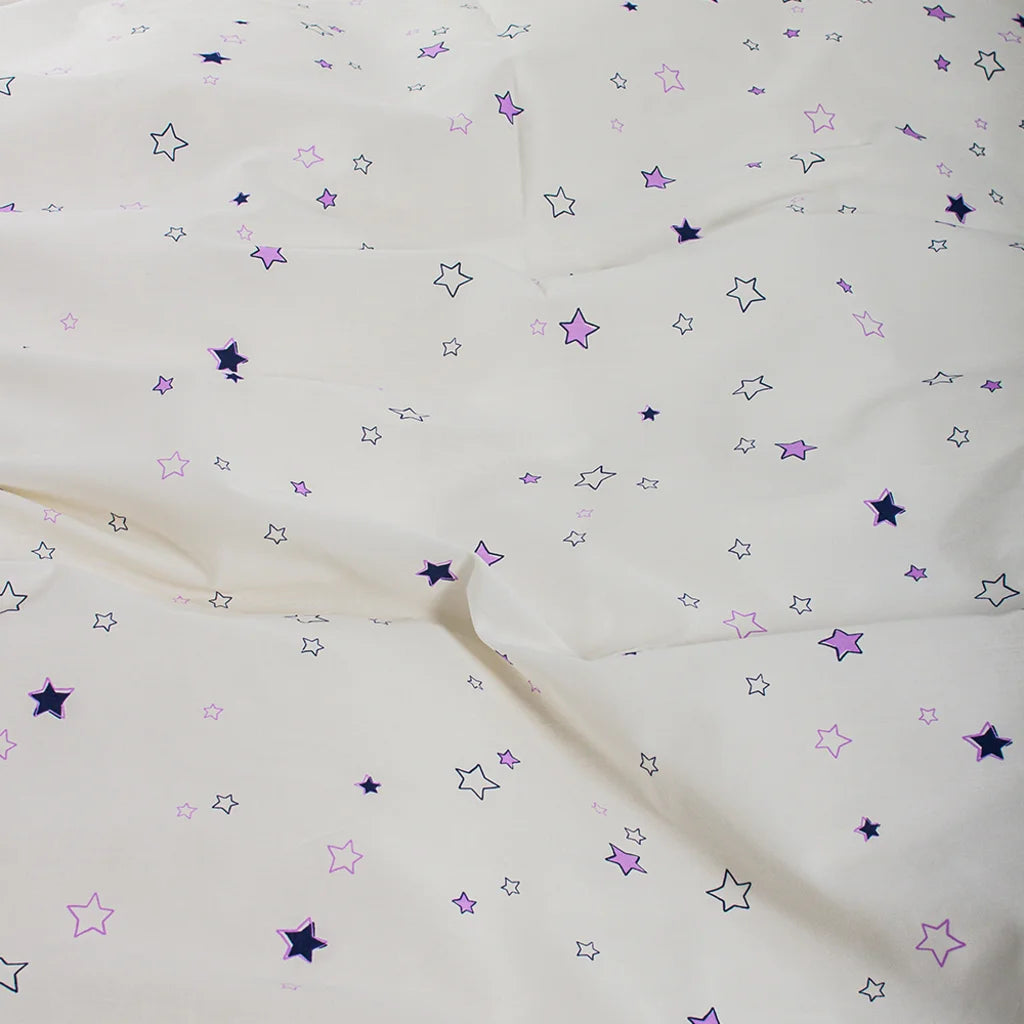 Perkal Baby-+Kinder-Bettwäsche Sterne Garnitur in Muster Sterne von KATHA covers Größe 100x135 + 40x60 cm