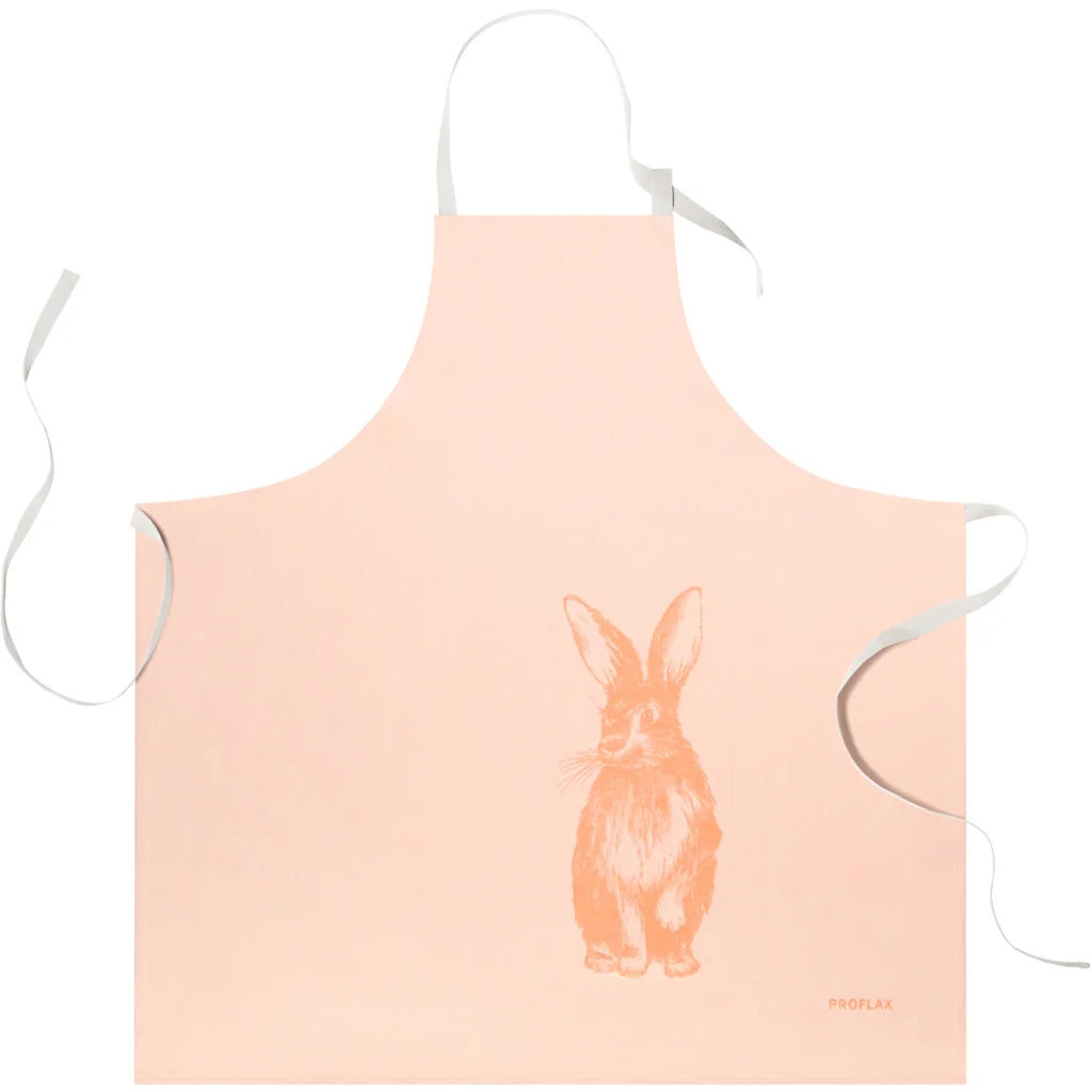 Schürze Hase in Orange Muster Hase von Proflax Größe 80x80 cm