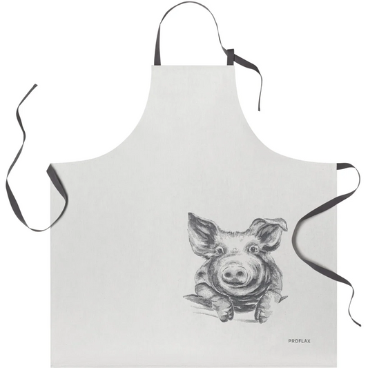 Schürze Schwein in Grau Muster Schwein von Proflax Größe 80x80 cm