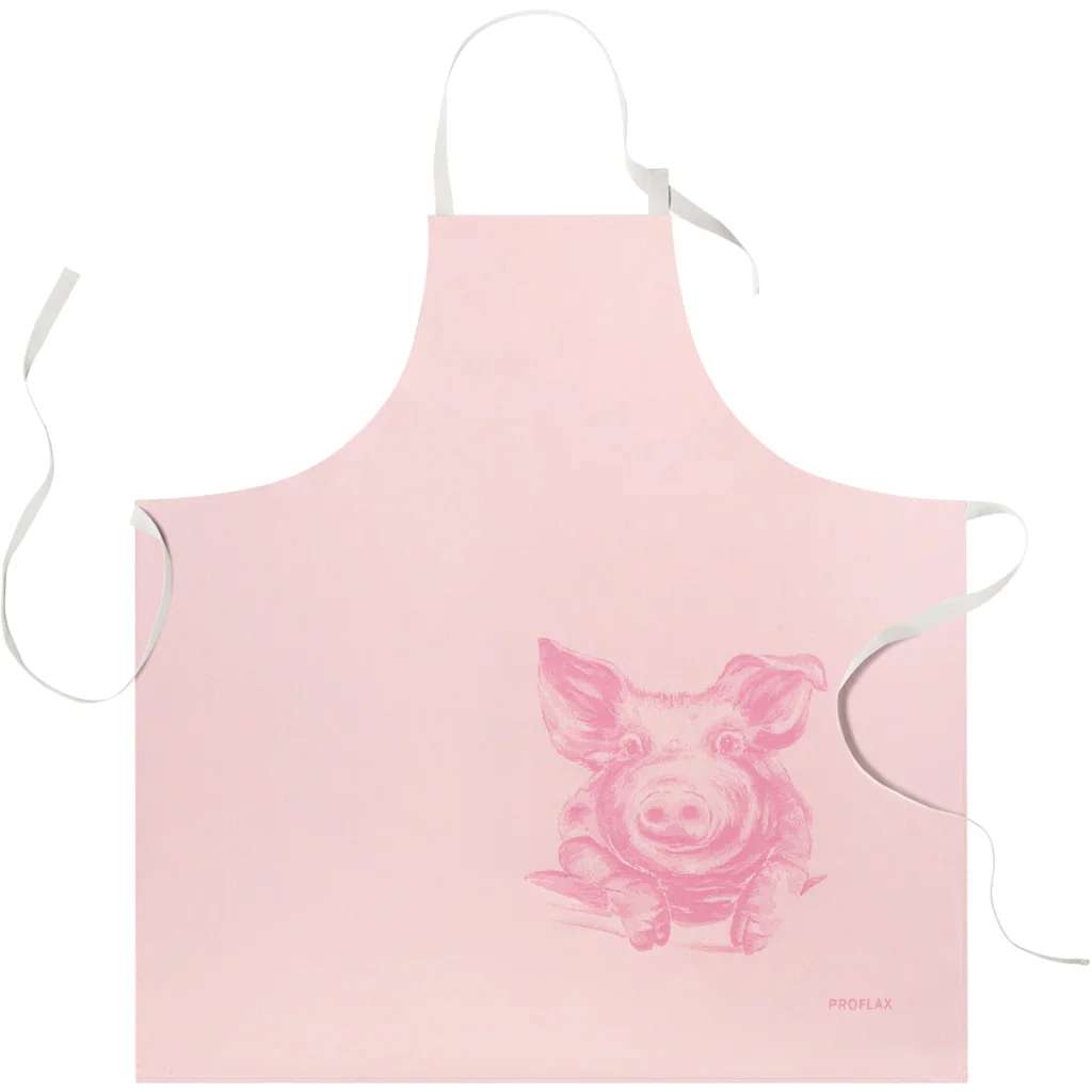 Schürze Schwein in Rosa Muster Schwein von Proflax Größe 80x80 cm