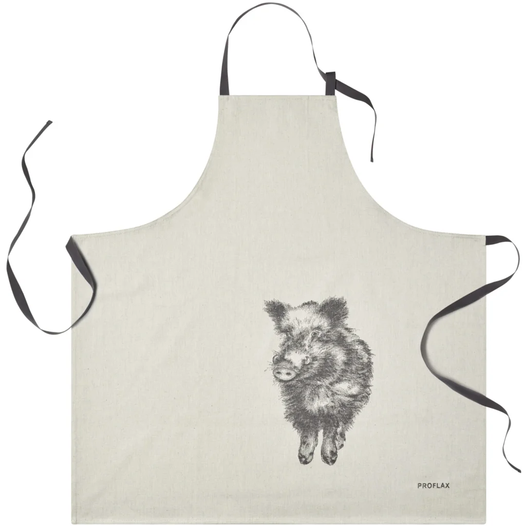 Schürze Wildschwein in Grau Muster Wildschein von Proflax Größe 80x80 cm