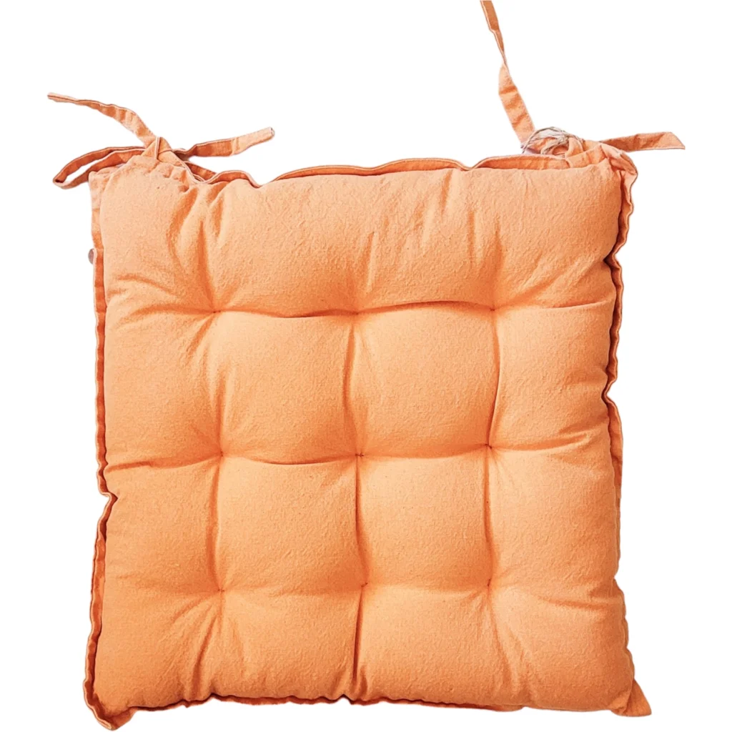 Sitzkissen mit Bindebändern in Orange von BAGHI Größe 40x40 cm