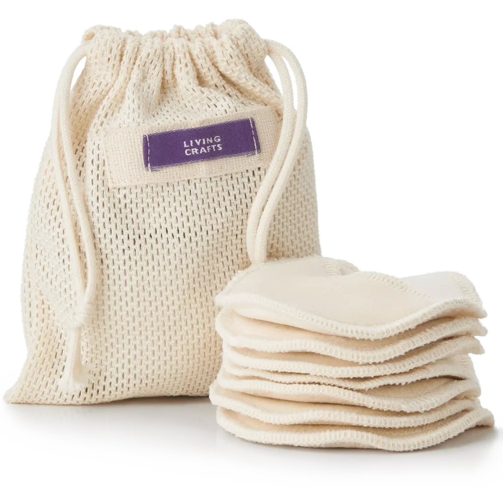 Waschbare Abschminkpads 7er-Pack Bio in Creme von Living Crafts Größe One size